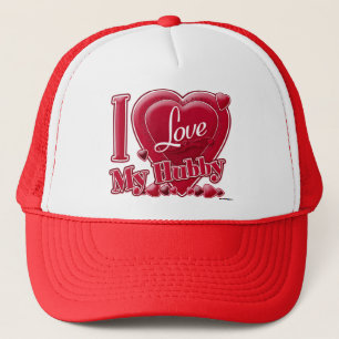 I Love My Hubby red - heart Trucker Hat