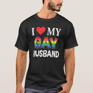 I Love My Husband Aunt Lgbt Lesbian Rainbow Proud  T-Shirt