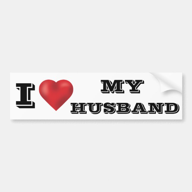 I LOVE MY HUSBAND BUMPER STICKER (Front)