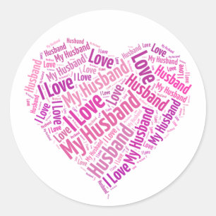 I Love My Husband Classic Round Sticker