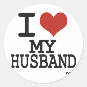 I love my husband classic round sticker