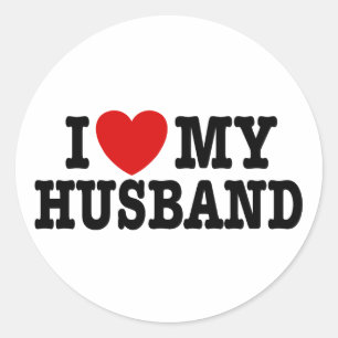 I Love My Husband Classic Round Sticker