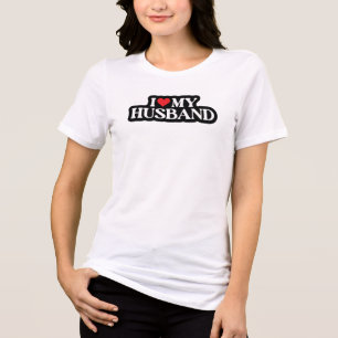 I love My Husband Cool Heart Tshirt. Tri-Blend Shirt