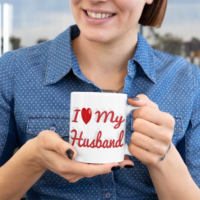 I Love My Husband cute red text  Coffee Mug (Creator Uploaded)