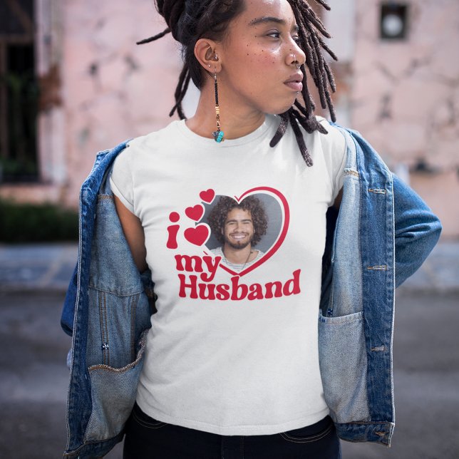 I Love My Husband Heart Photo T-Shirt (Creator Uploaded)
