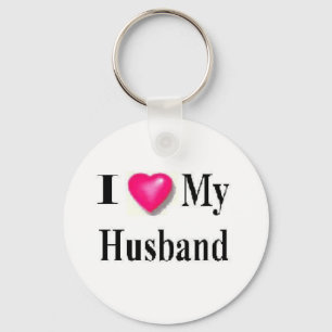 i love my husband key ring