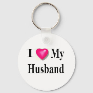 i love my husband key ring