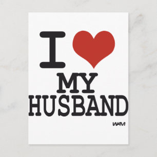 I love my husband postcard