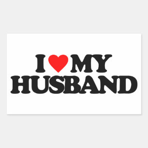 I LOVE MY HUSBAND RECTANGULAR STICKER