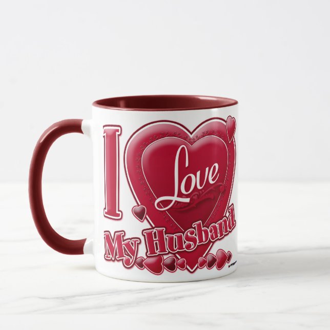 I Love My Husband red - heart Mug (Left)
