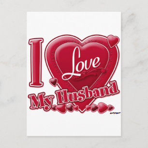 I Love My Husband red - heart Postcard