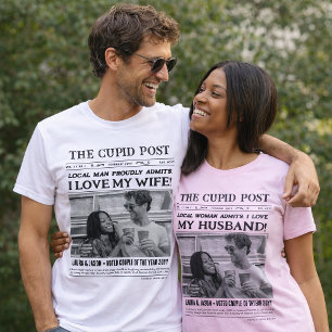 I LOVE MY HUSBAND Shirt, Fun Custom Newspaper T-Shirt