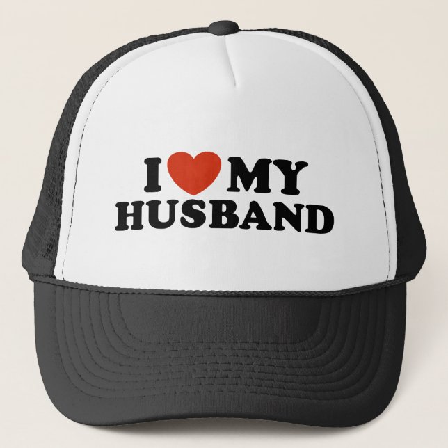 I Love My Husband Trucker Hat (Front)