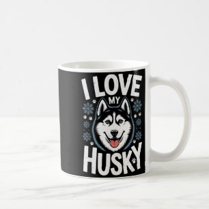 I Love My Husky - Saying Siberian Puppy Animal Paw Coffee Mug