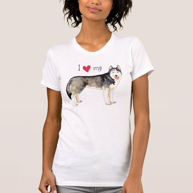 I Love my Husky T-Shirt (Front)