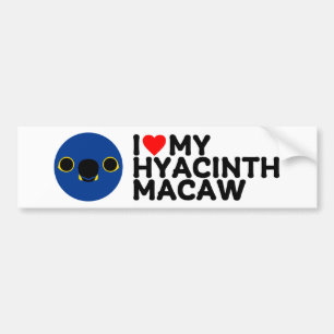 I LOVE MY HYACINTH MACAW BUMPER STICKER