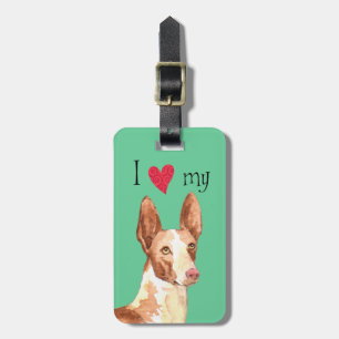 I Love my Ibizan Hound Luggage Tag