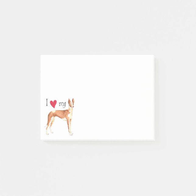 I Love my Ibizan Hound Post-it Notes (Front)