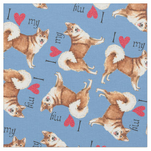 I Love my Icelandic Sheepdog Fabric