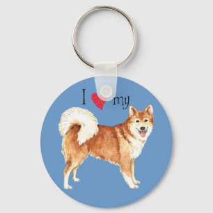 I Love my Icelandic Sheepdog Key Ring