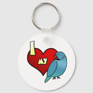 I Love my Indian Ringneck Parakeet Keychain