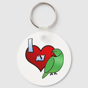 I Love my Indian Ringneck Parakeet Keychain