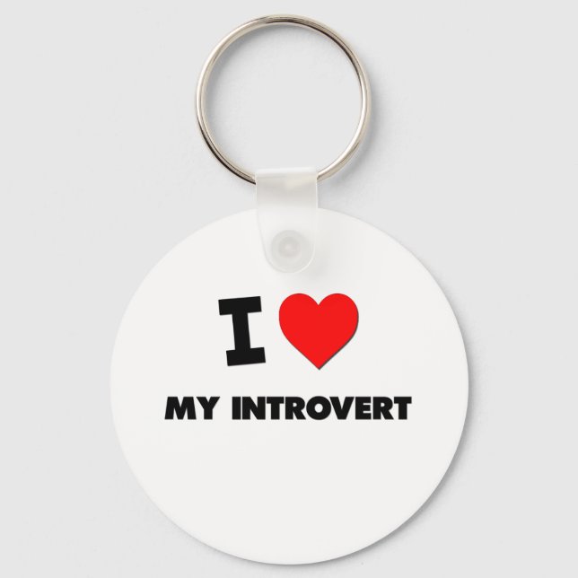 I Love My Introvert Key Ring (Front)