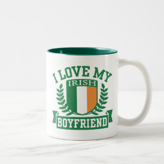 I Love My Irish Boyfriend Two-Tone Coffee Mug
