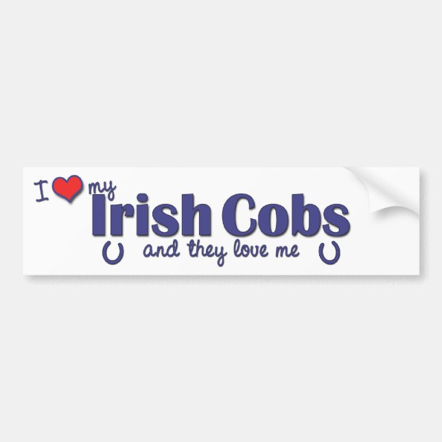 I Love My Irish Cobs (Multiple Horses) Bumper Sticker (Front)