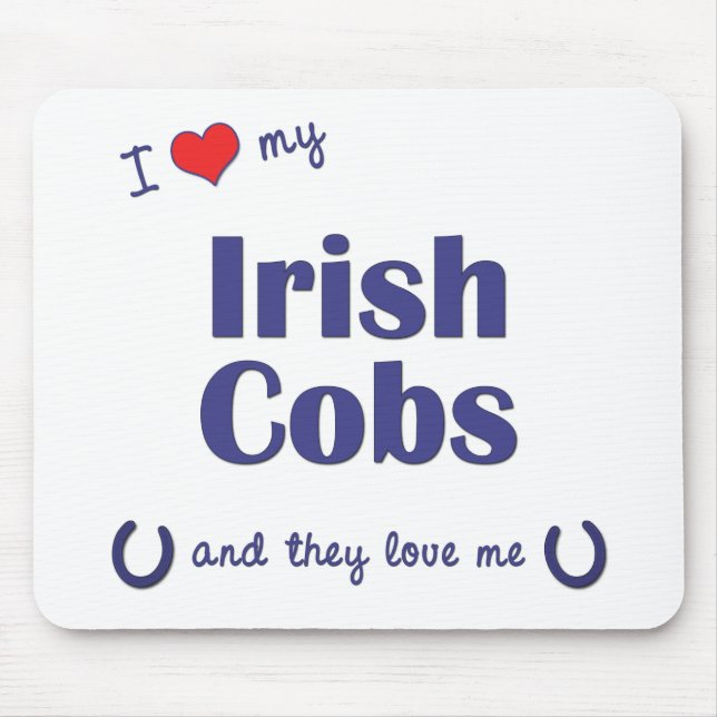 I Love My Irish Cobs (Multiple Horses) Mouse Mat (Front)