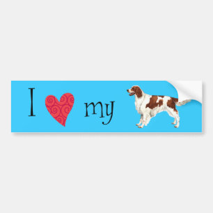 I Love my Irish Red and White Setter Bumper Sticker