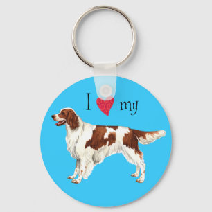 I Love my Irish Red and White Setter Key Ring