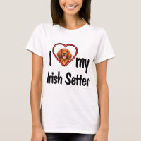 I Love My Irish Setter Cute Red Heart Photo Frame