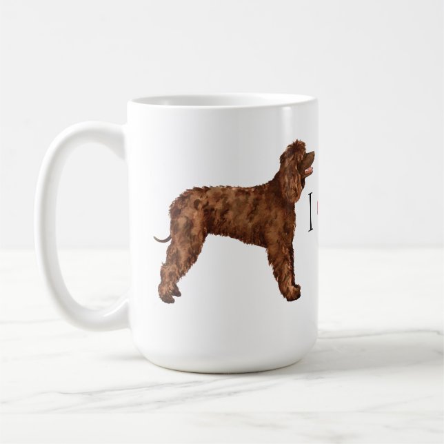 I Love my Irish Water Spaniel Coffee Mug (Left)