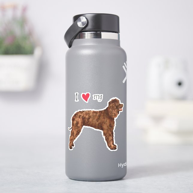 I Love my Irish Water Spaniel Vinyl Sticker (HydroFlask)
