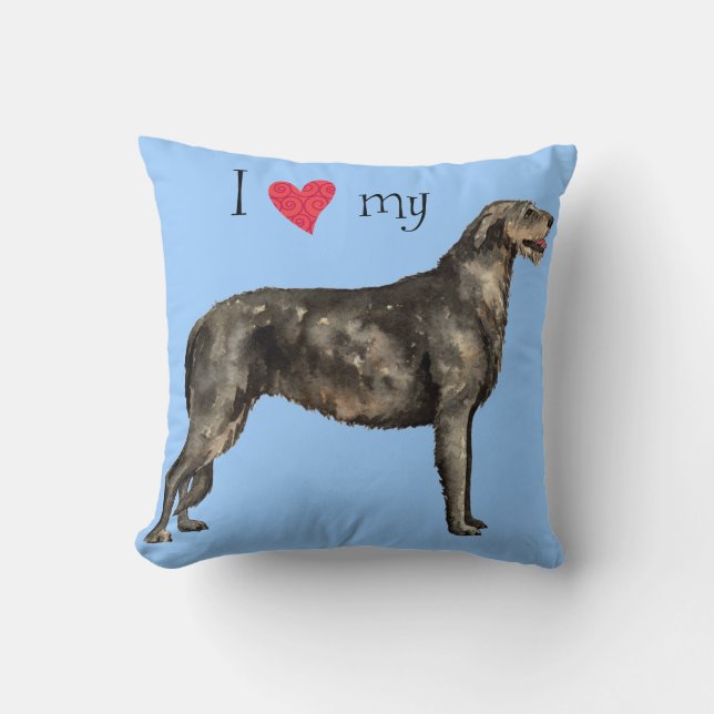 I Love my Irish Wolfhound Cushion (Front)
