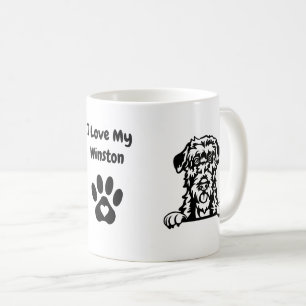 I Love my IRISH WOLFHOUND Dog Name & Paw Print Coffee Mug