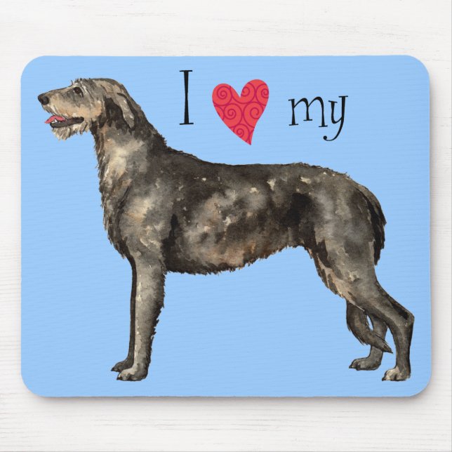 I Love my Irish Wolfhound Mouse Mat (Front)