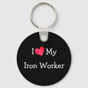 I Love My Iron Worker Key Ring