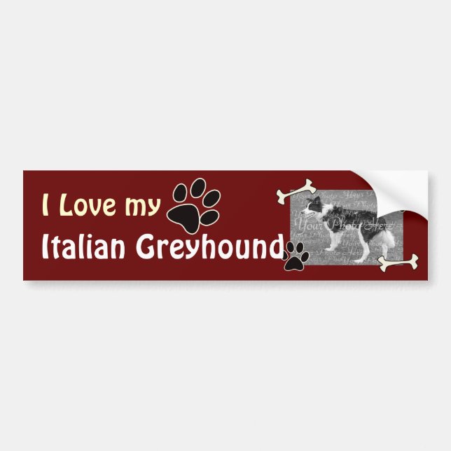 I love my Italian Greyhound Bumper Sticker (Front)