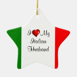 I Love My Italian Husband Ceramic Tree Decoration