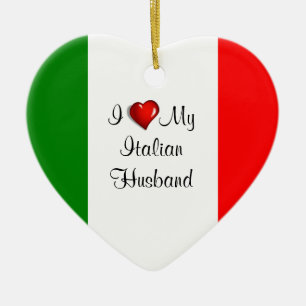 I Love My Italian Husband Ceramic Tree Decoration