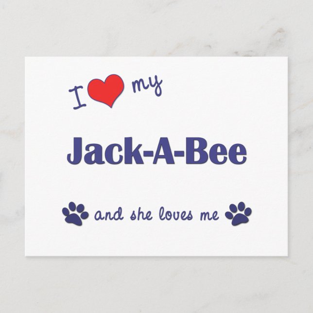 I Love My Jack-A-Bee (Female Dog) Postcard (Front)