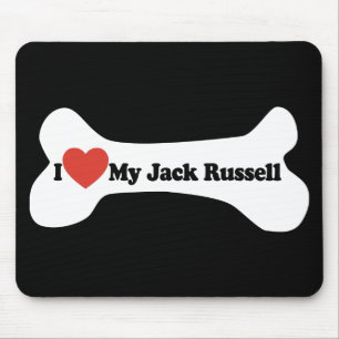 I Love My Jack Russell - Dog Bone Mouse Mat