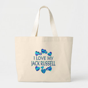 I Love My Jack Russell Large Tote Bag