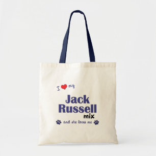 I Love My Jack Russell Mix (Female Dog) Tote Bag