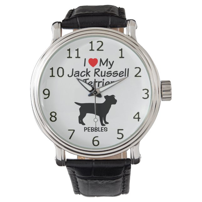 I Love My Jack Russell Terrier Dog Watch (Front)