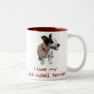 i love my jack russell terrier Two-Tone coffee mug