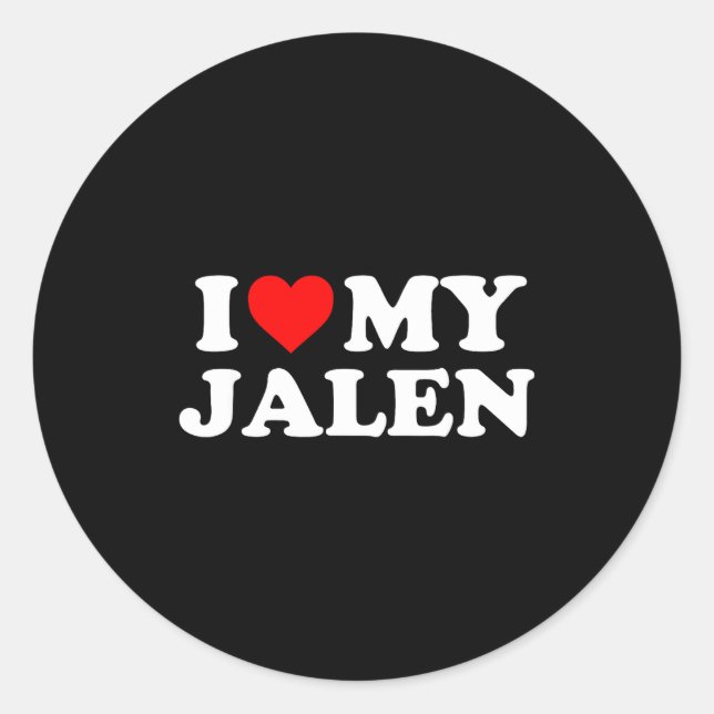 I Love My Jalen  Classic Round Sticker (Front)