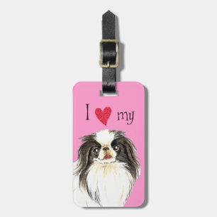 I Love my Japanese Chin Luggage Tag